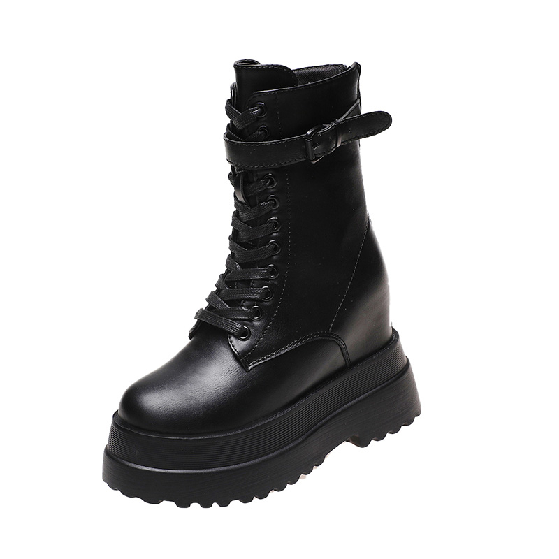 11cm Woman Hidden Wedges Boots - Sewing Latex ulasan dan harga