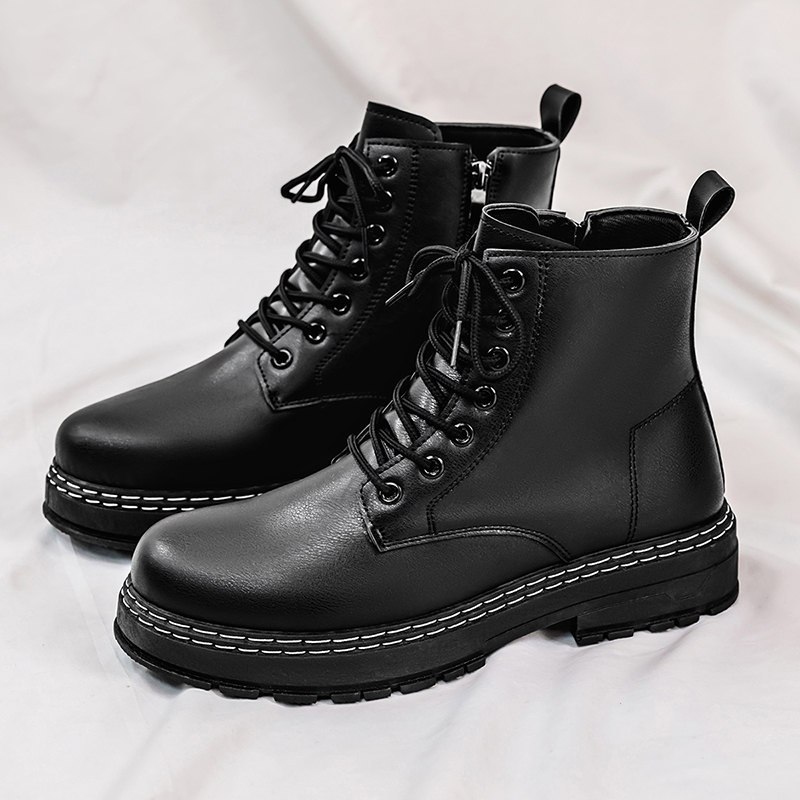 Men's 4-Season Black Patent Le - Sewing Garment ulasan dan harga