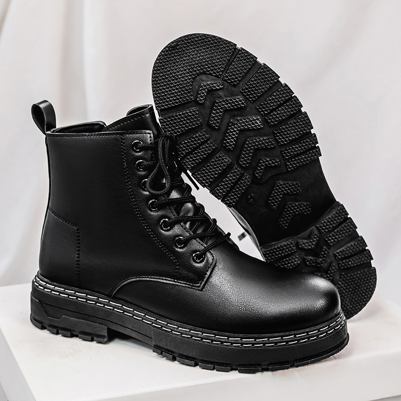 Men's 4-Season Black Patent Le - Sewing Garment ulasan dan harga