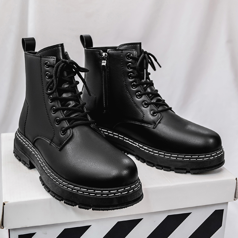 Men's 4-Season Black Patent Le - Sewing Garment ulasan dan harga