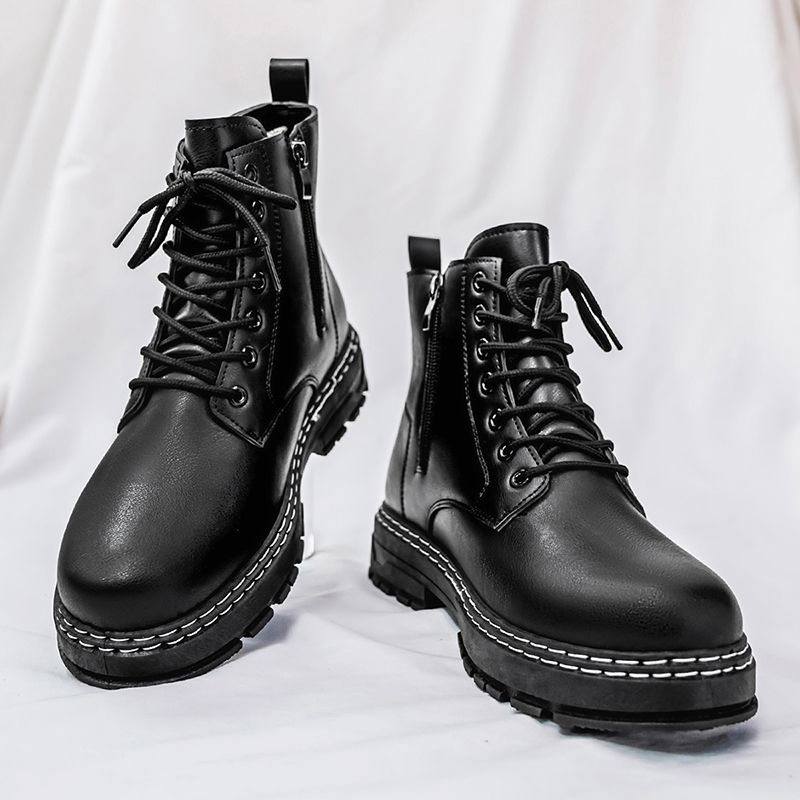 Men's 4-Season Black Patent Le - Sewing Garment ulasan dan harga