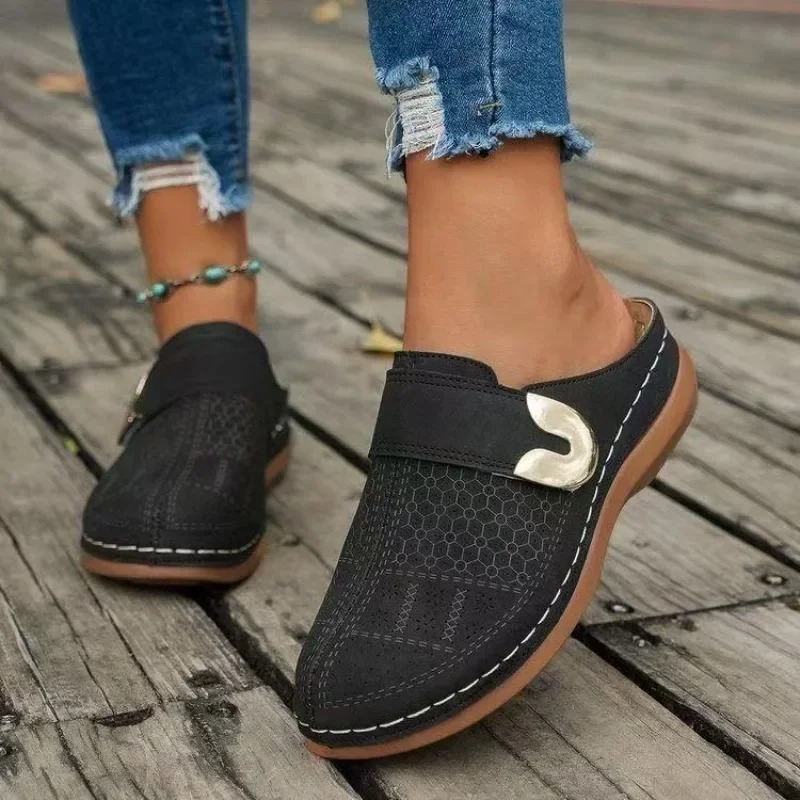 Women's solid-colored wedge sa - Velcro Sew On ulasan dan harga