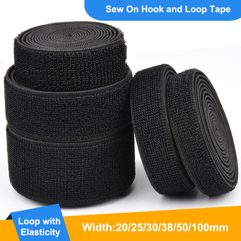 1Meter Elastic Hook and Loop F - Velcro Sew On ulasan dan harga