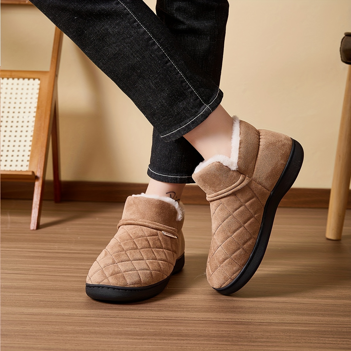 Winter Warm Plush Slippers Men - Sewing House ulasan dan harga