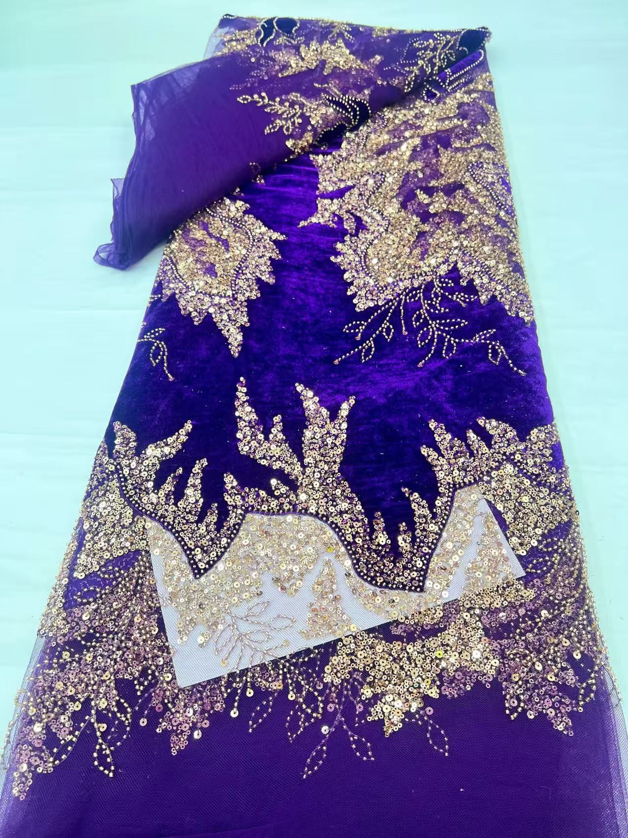 High-Quality African Velvet La - Sewing Velvet Fabric ulasan dan harga
