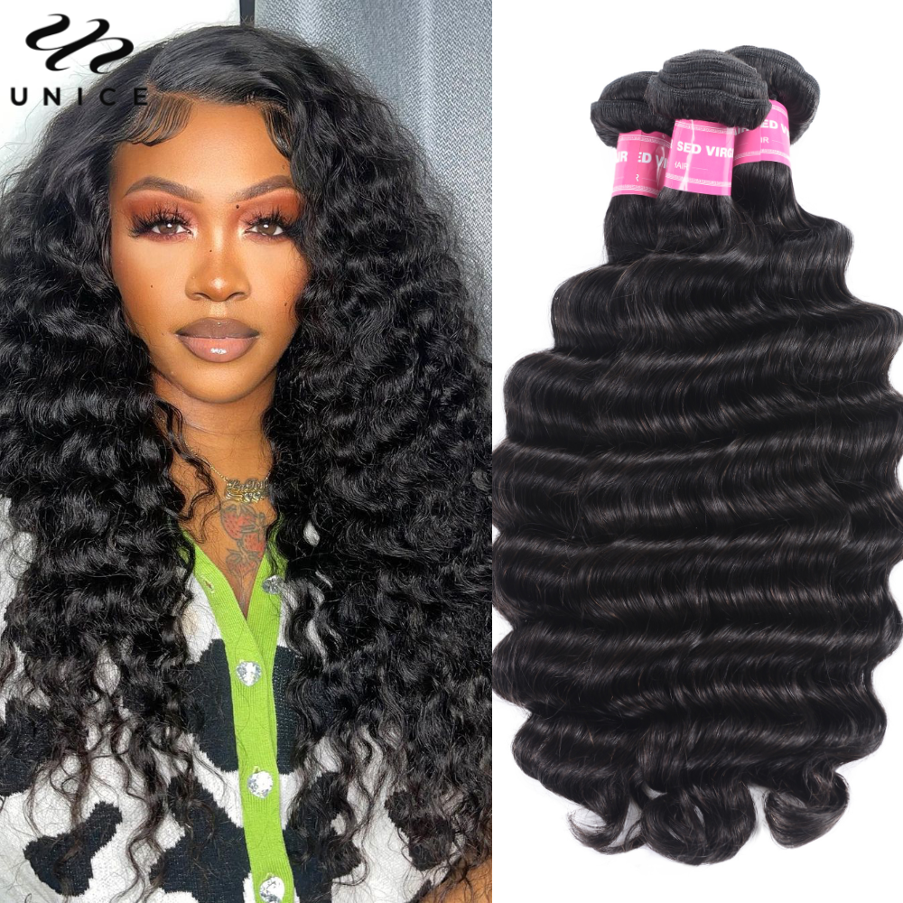 UNice Hair Loose Deep Wave Bun - Sewing Lab ulasan dan harga