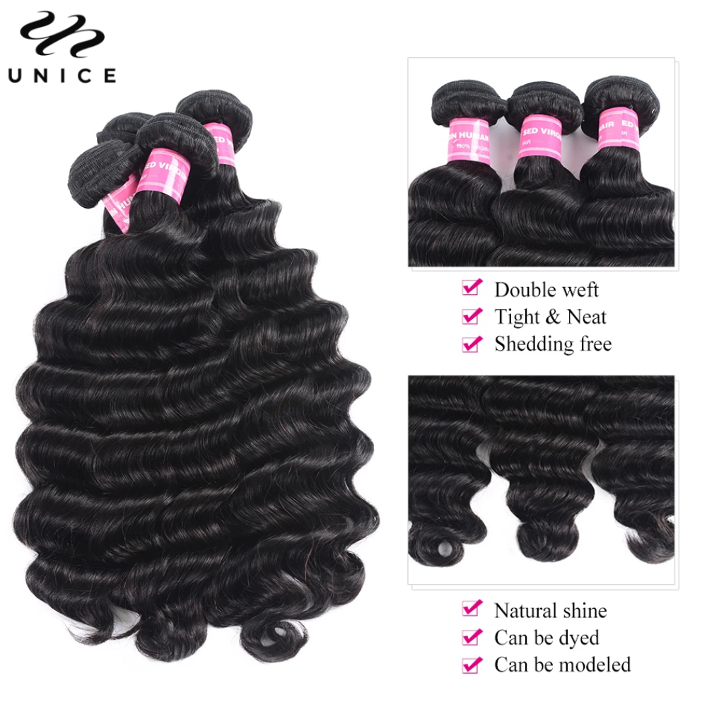 UNice Hair Loose Deep Wave Bun - Sewing Lab ulasan dan harga