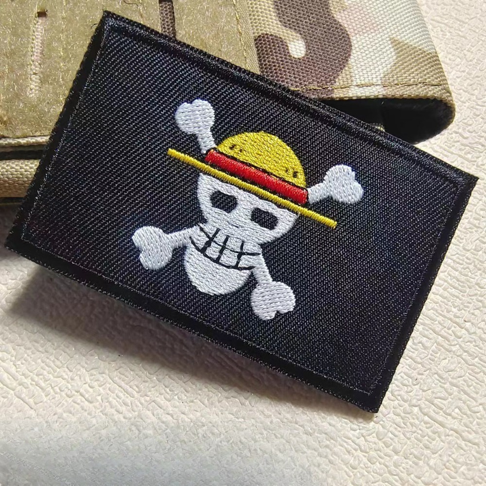 One Piece Cartoon sleeve patch - Velcro Sew On ulasan dan harga