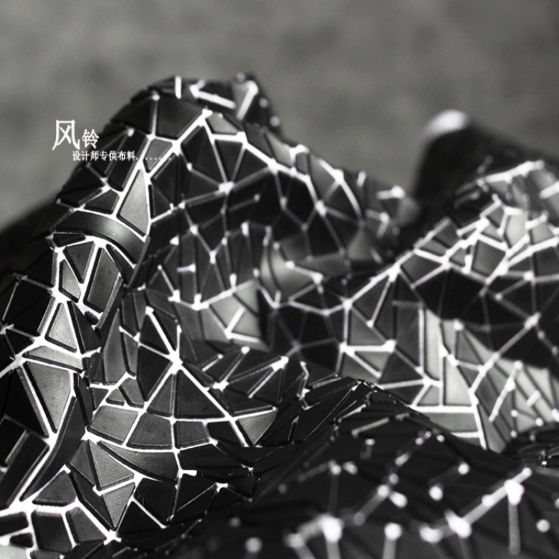 PU Fabric Black Irregular Shap - Sewing Textile Art ulasan dan harga