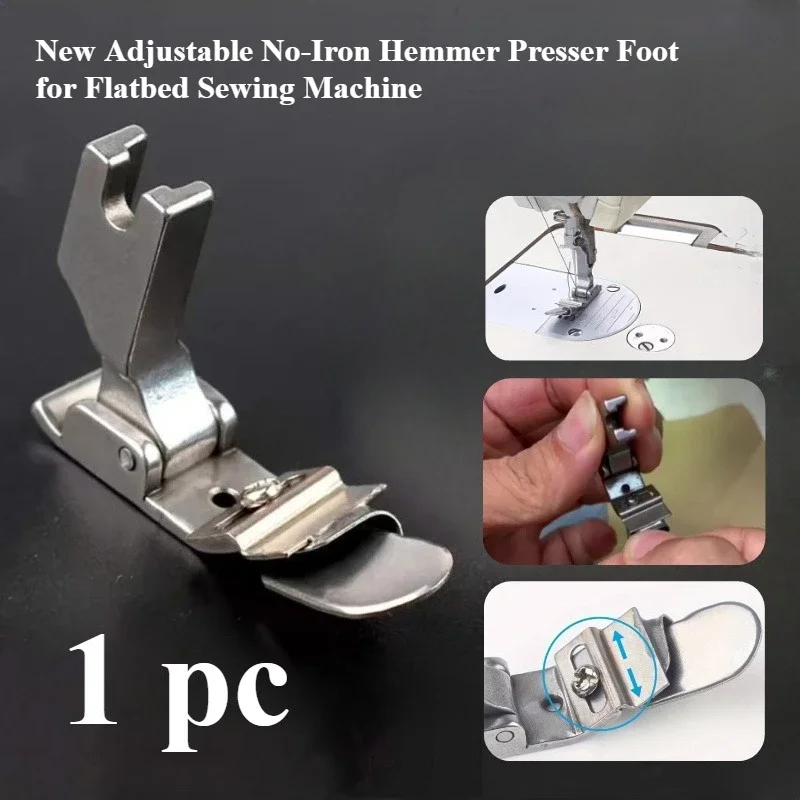 Adjustable No-Iron Hemmer Foot - Sewing Machine Fabric ulasan dan harga