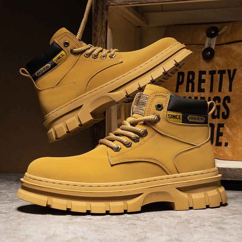 Vintage Men Platform Ankle Boo - Sewing Garment ulasan dan harga