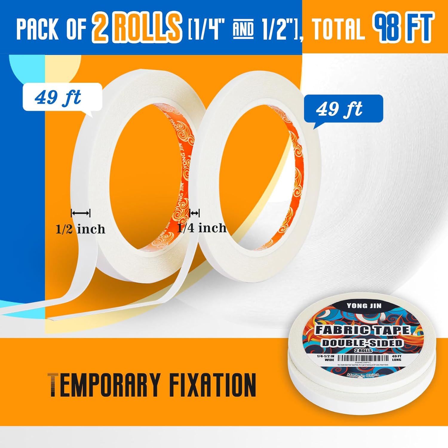 Double-Sided Fabric Tape 2 Rol - Sewing Repair ulasan dan harga