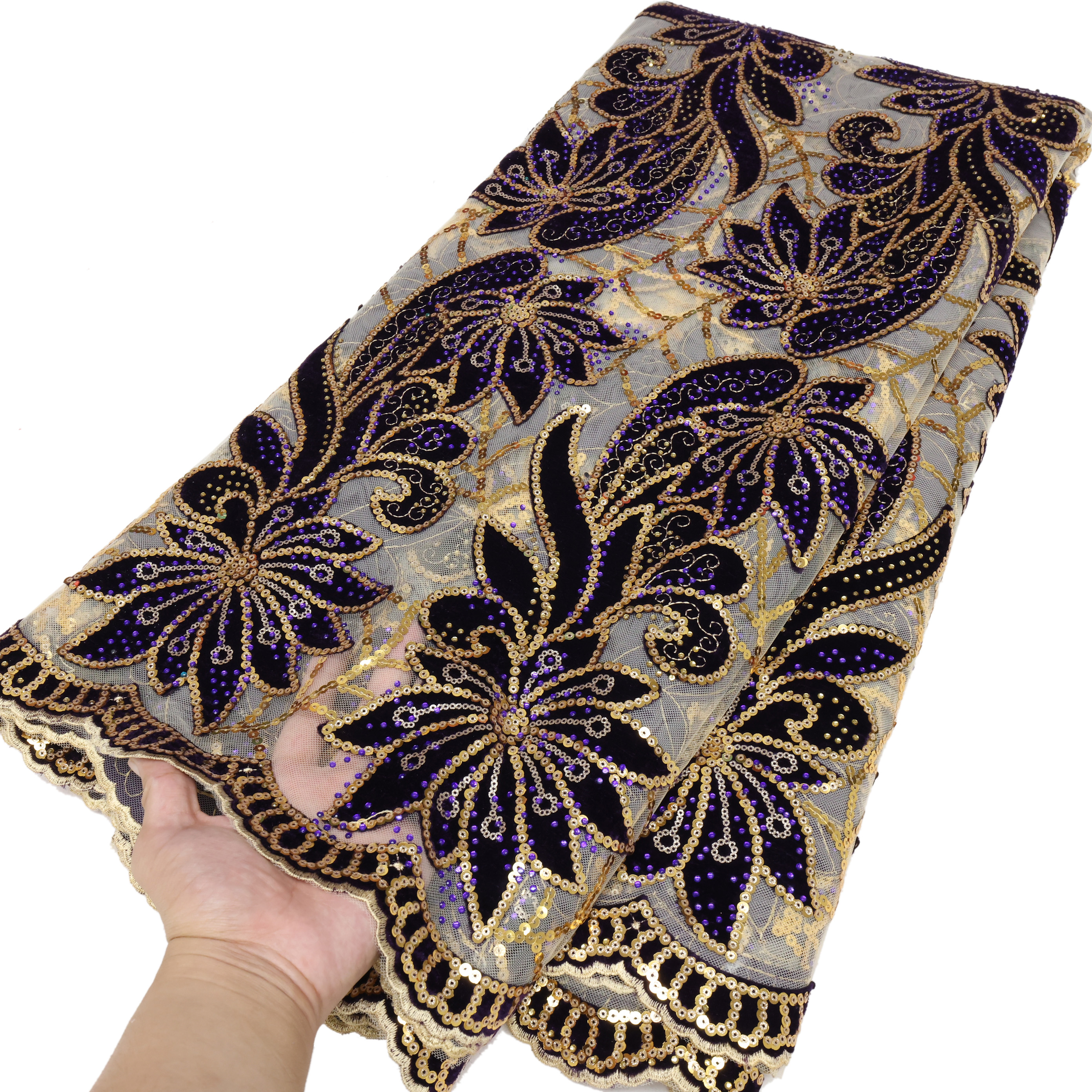 African Velvet Lace Fabric 202 - Sewing Velvet Fabric ulasan dan harga
