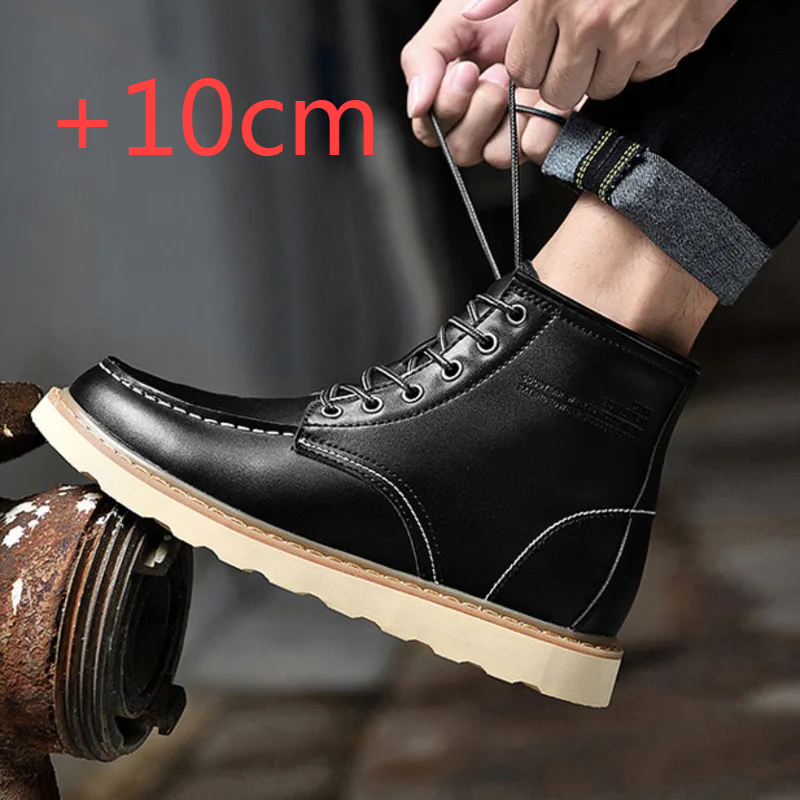 2025 Men Boots Elevator Shoes  - Sewing Latex ulasan dan harga
