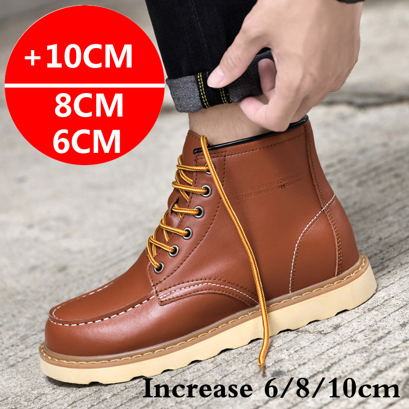 2025 Men Boots Elevator Shoes  - Sewing Latex ulasan dan harga