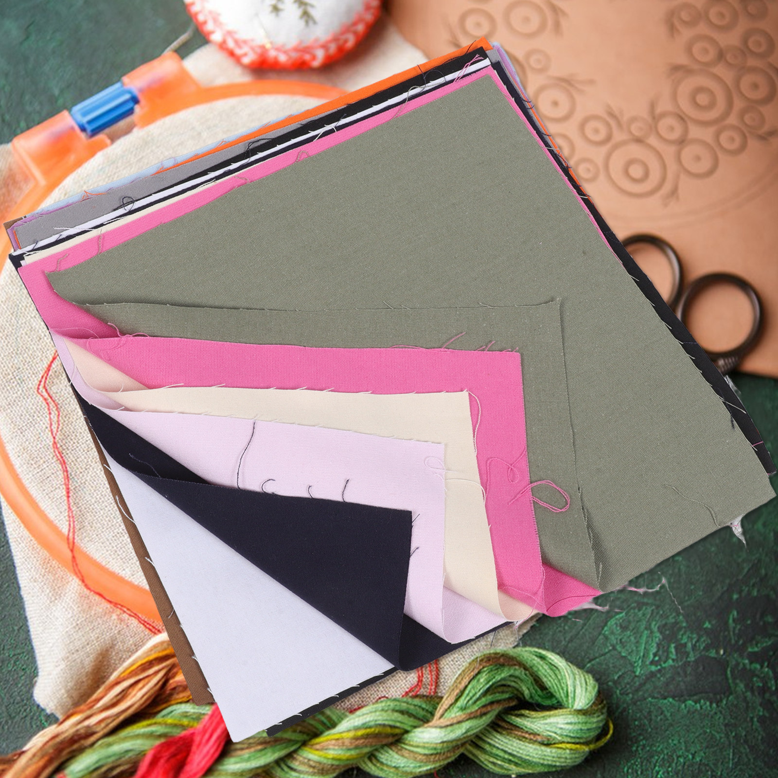 12Pcs Embroidery Cloth Fabric  - Sewing Textile Art ulasan dan harga