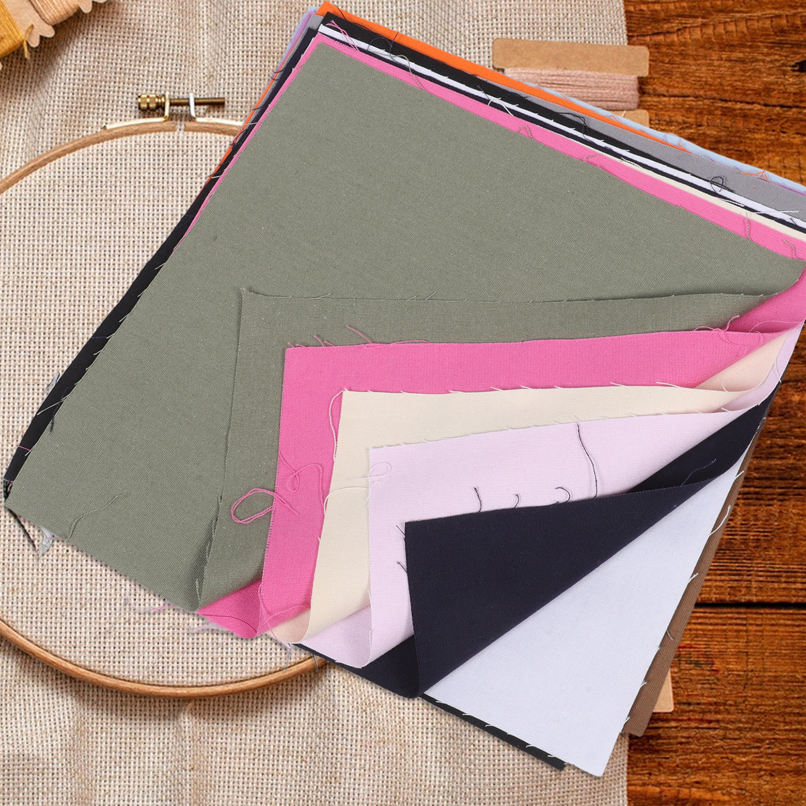 12Pcs Embroidery Cloth Fabric  - Sewing Textile Art ulasan dan harga