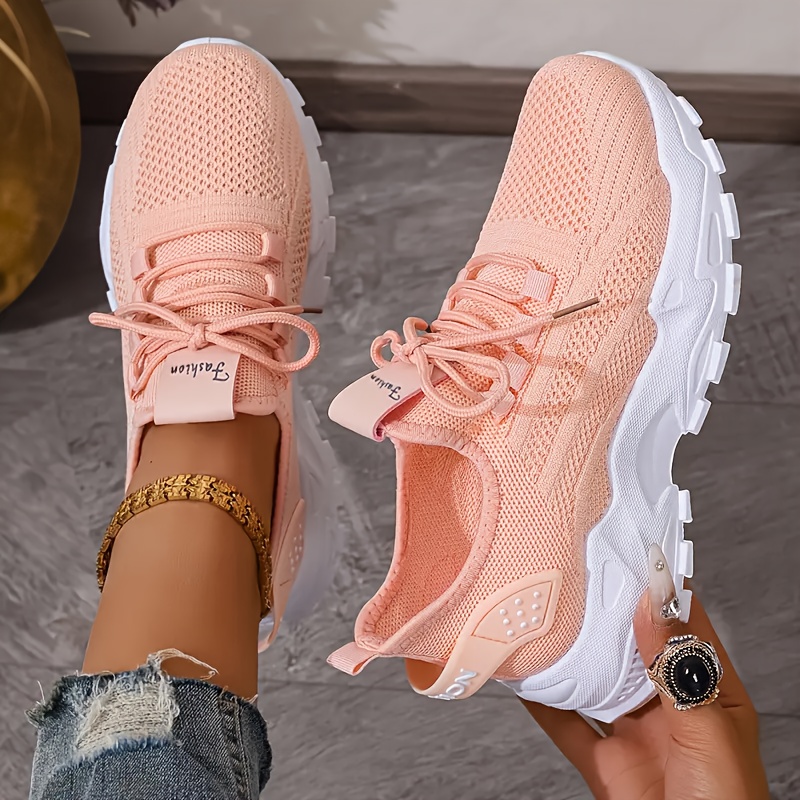 Breathable Knit Sneakers Fashi - Sewing Garment ulasan dan harga