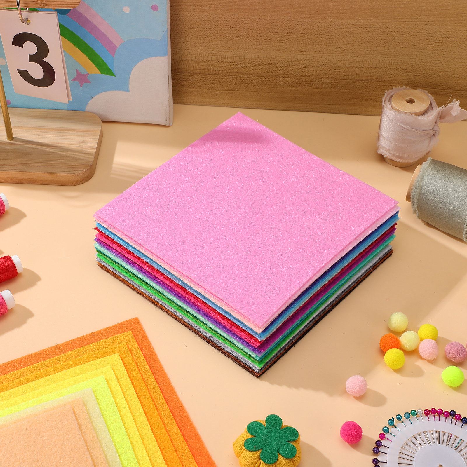 40Pcs Colorful Nonwoven Fabric - Sewing Textile Art ulasan dan harga