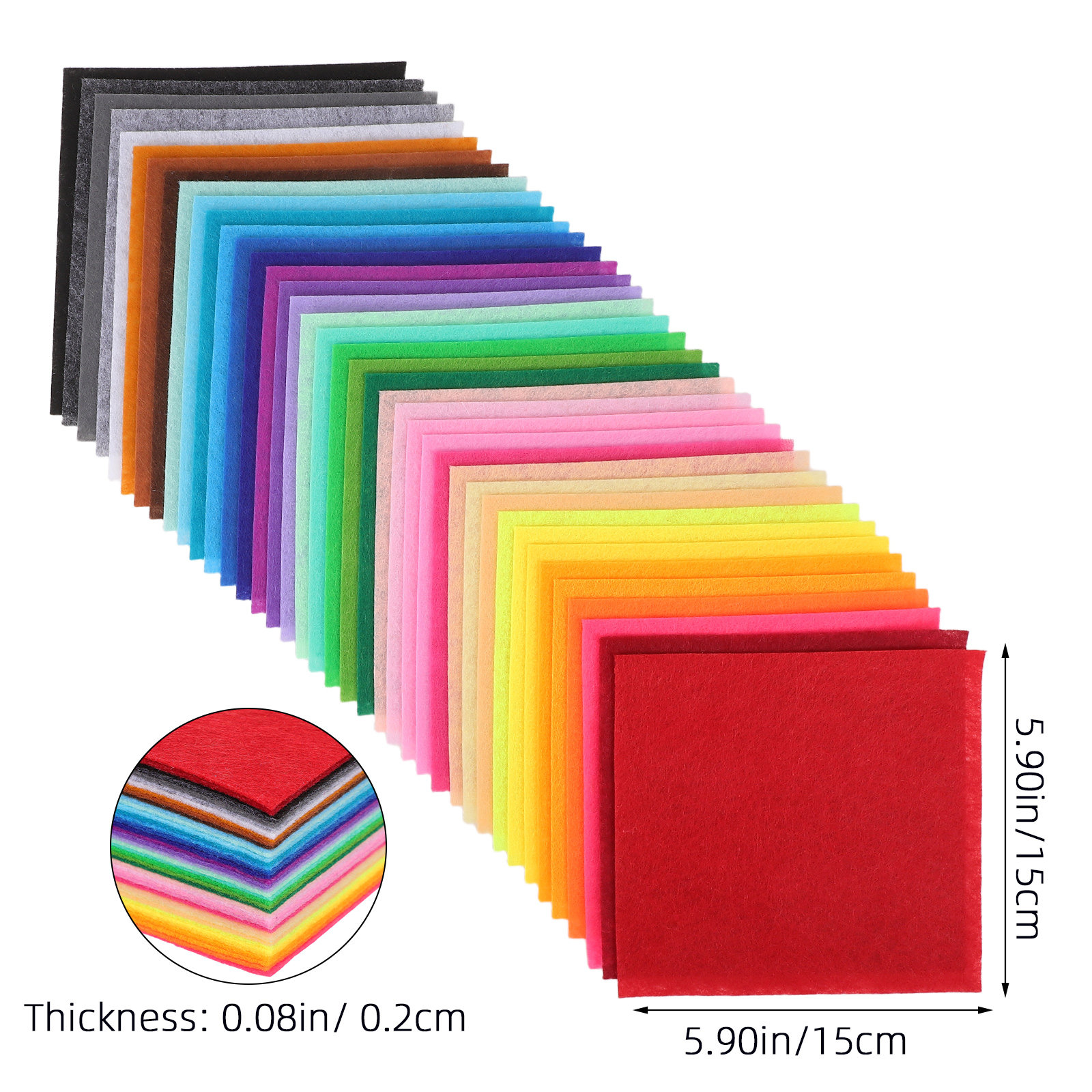 40Pcs Colorful Nonwoven Fabric - Sewing Textile Art ulasan dan harga