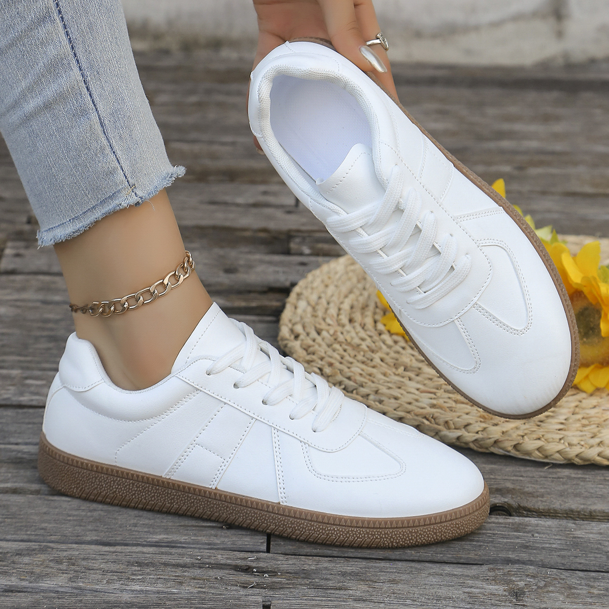 Ladies' casual white sports sh - Sewing Garment ulasan dan harga
