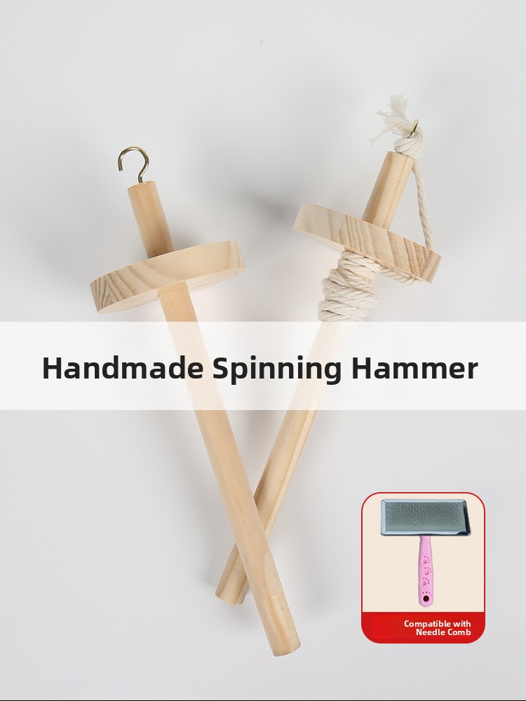 Wooden Spinning Mallet DIY Yar - Sewing In Textile ulasan dan harga