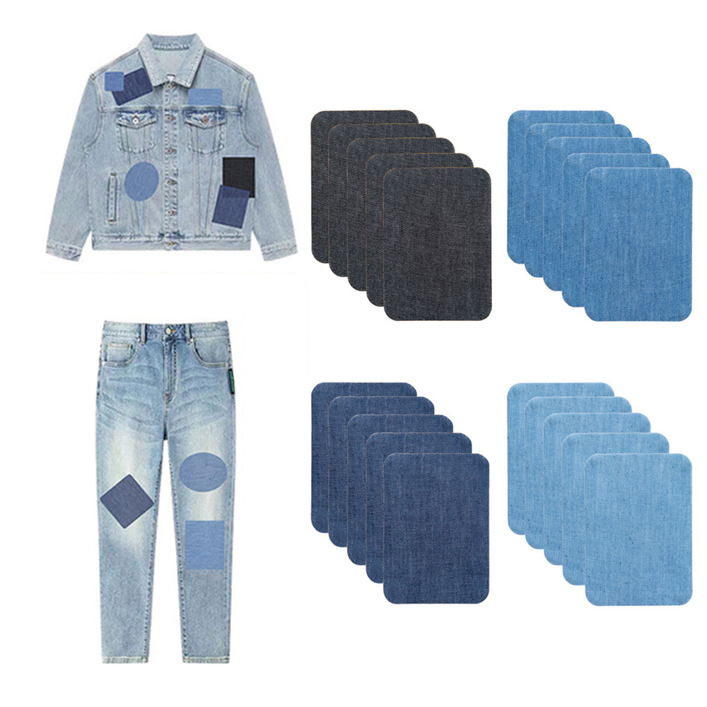 20PCS Cotton Denim Patches Rep - Sewing Repair ulasan dan harga