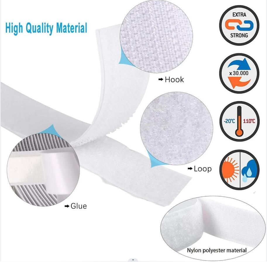 20-50mm White 1/3/5/10Meter St - Velcro Sew On ulasan dan harga