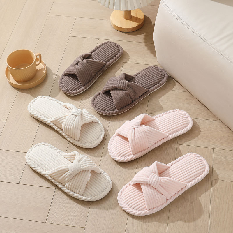 Corduroy Cross Strap Home Slip - Sewing Garment ulasan dan harga