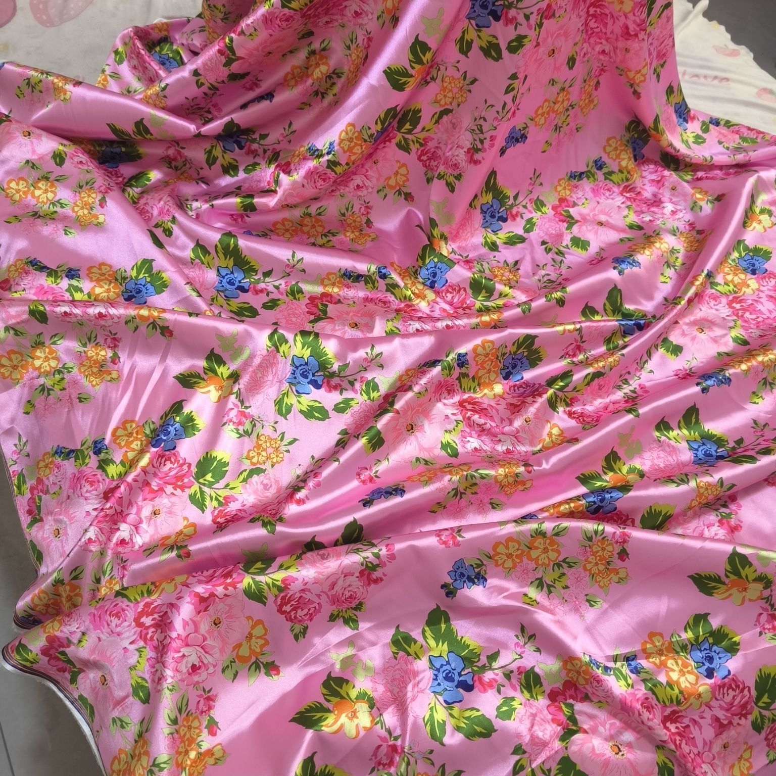 Satin Fabric Cloth without Ove - Sewing In Textile ulasan dan harga