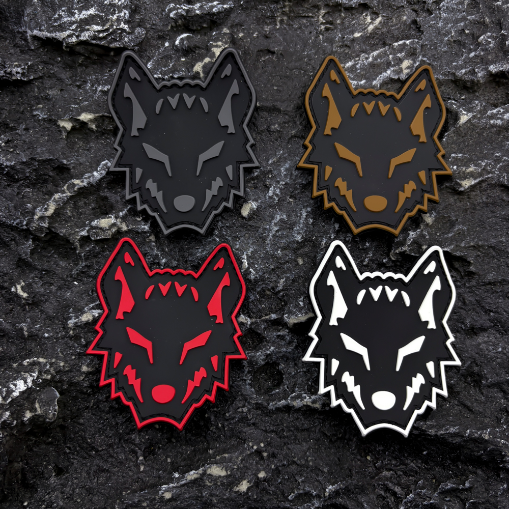 A Wolf Pvc Patch Badge, with a - Velcro Sew On ulasan dan harga