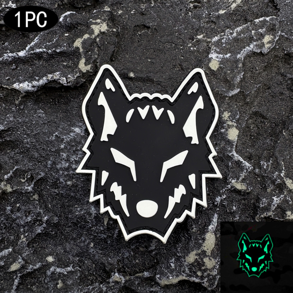 A Wolf Pvc Patch Badge, with a - Velcro Sew On ulasan dan harga