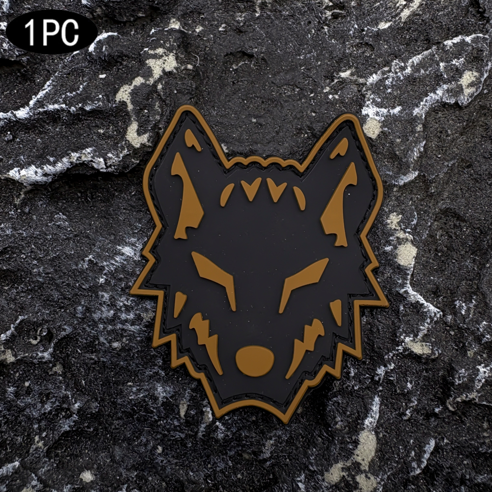 A Wolf Pvc Patch Badge, with a - Velcro Sew On ulasan dan harga