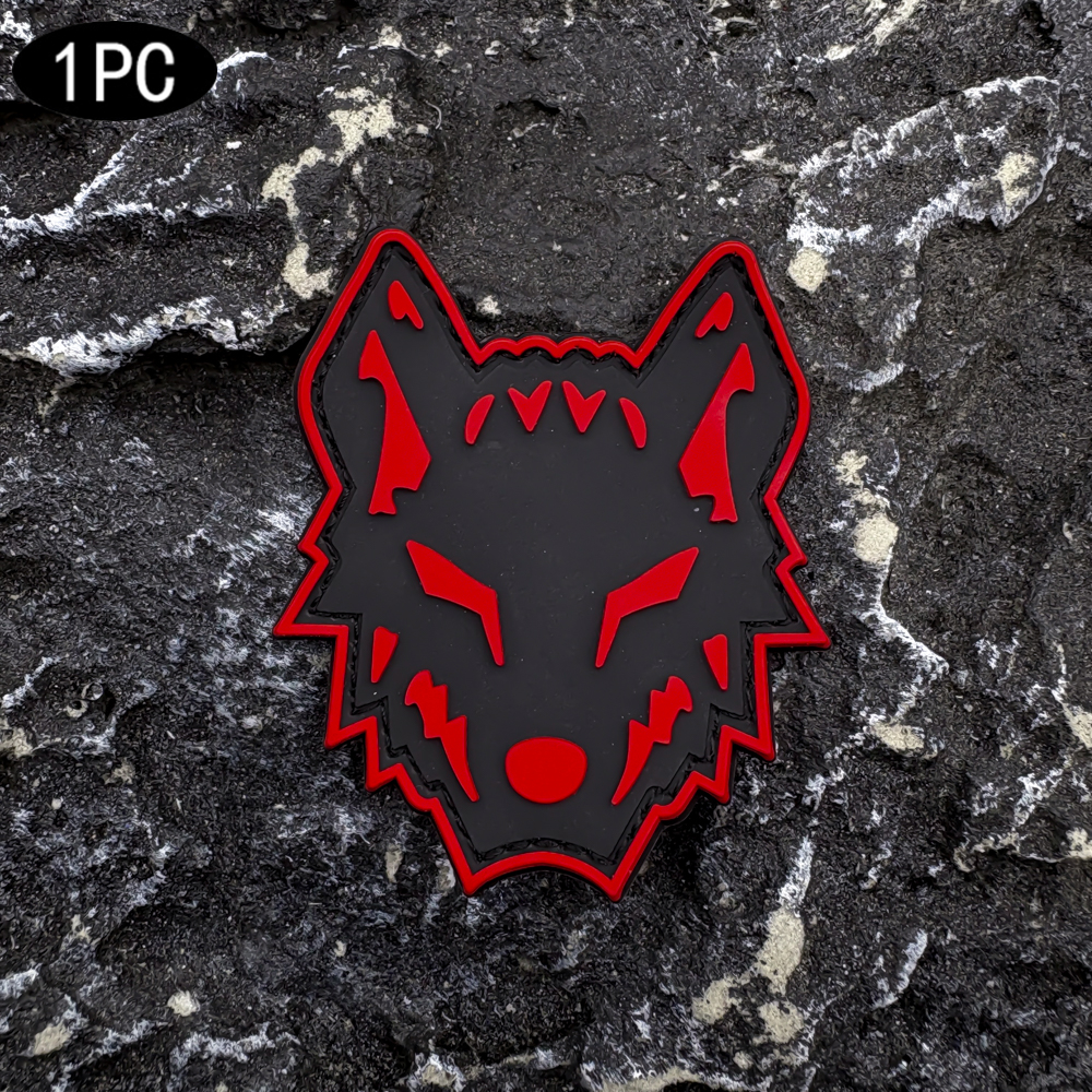 A Wolf Pvc Patch Badge, with a - Velcro Sew On ulasan dan harga