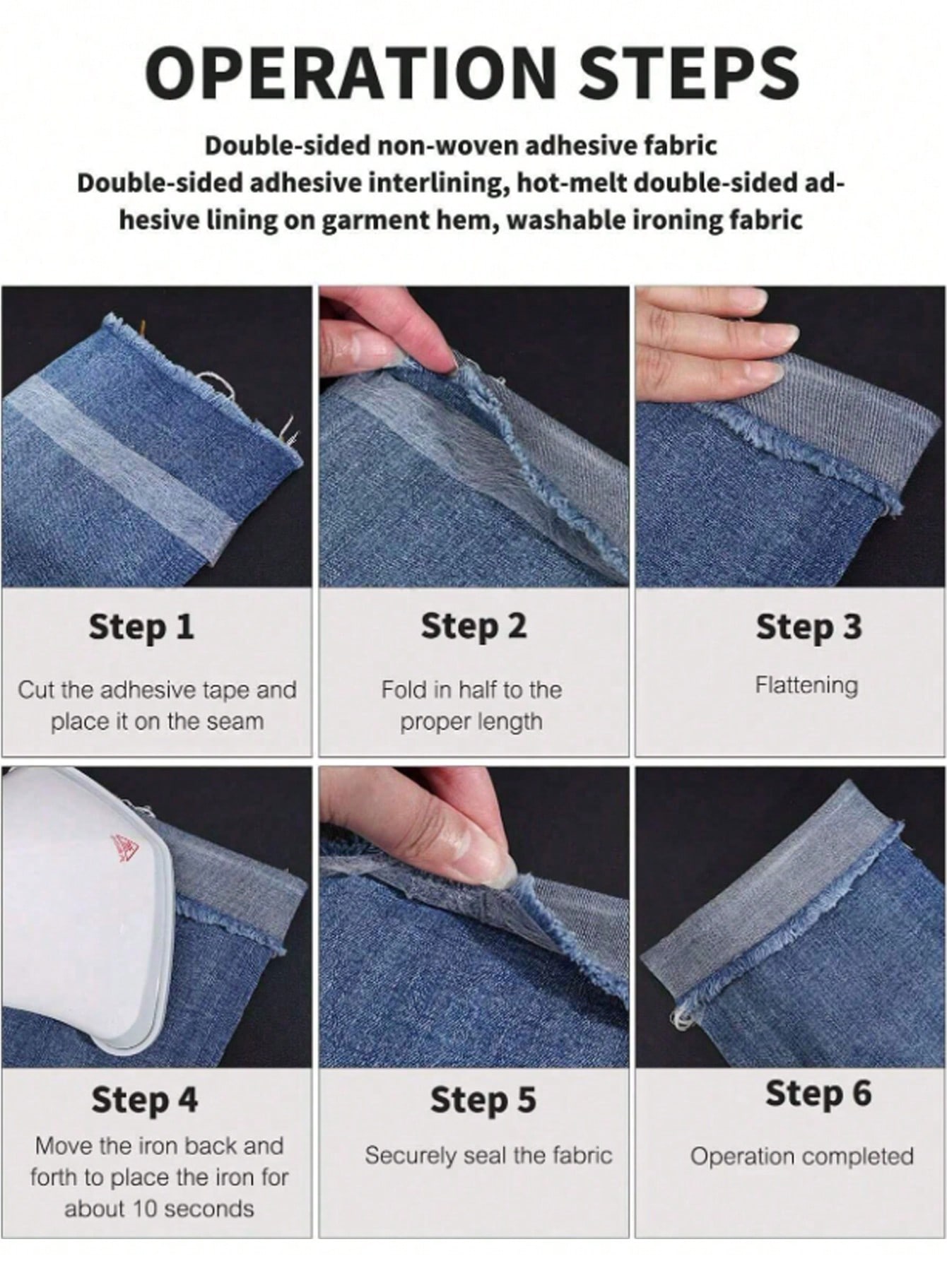 Iron-On Hemming Tape, No Sew F - Sewing Repair ulasan dan harga