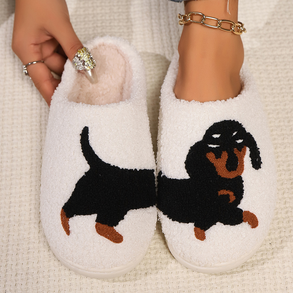 Winter Plush Cute Dachshund Em - Sewing Garment ulasan dan harga